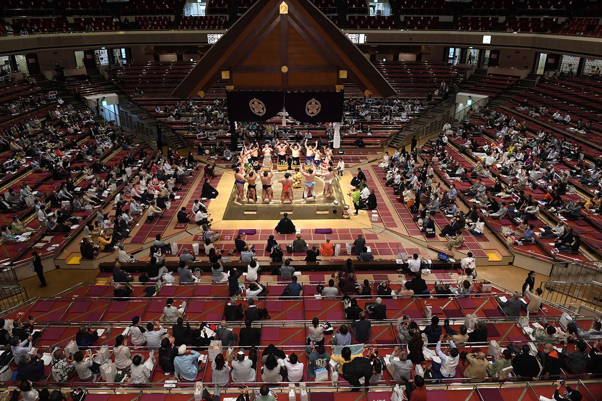 2021年5月12日＝東京・両国国技館　四日目から有観客となる。ようやく国技館に歓声が戻ってきた。
