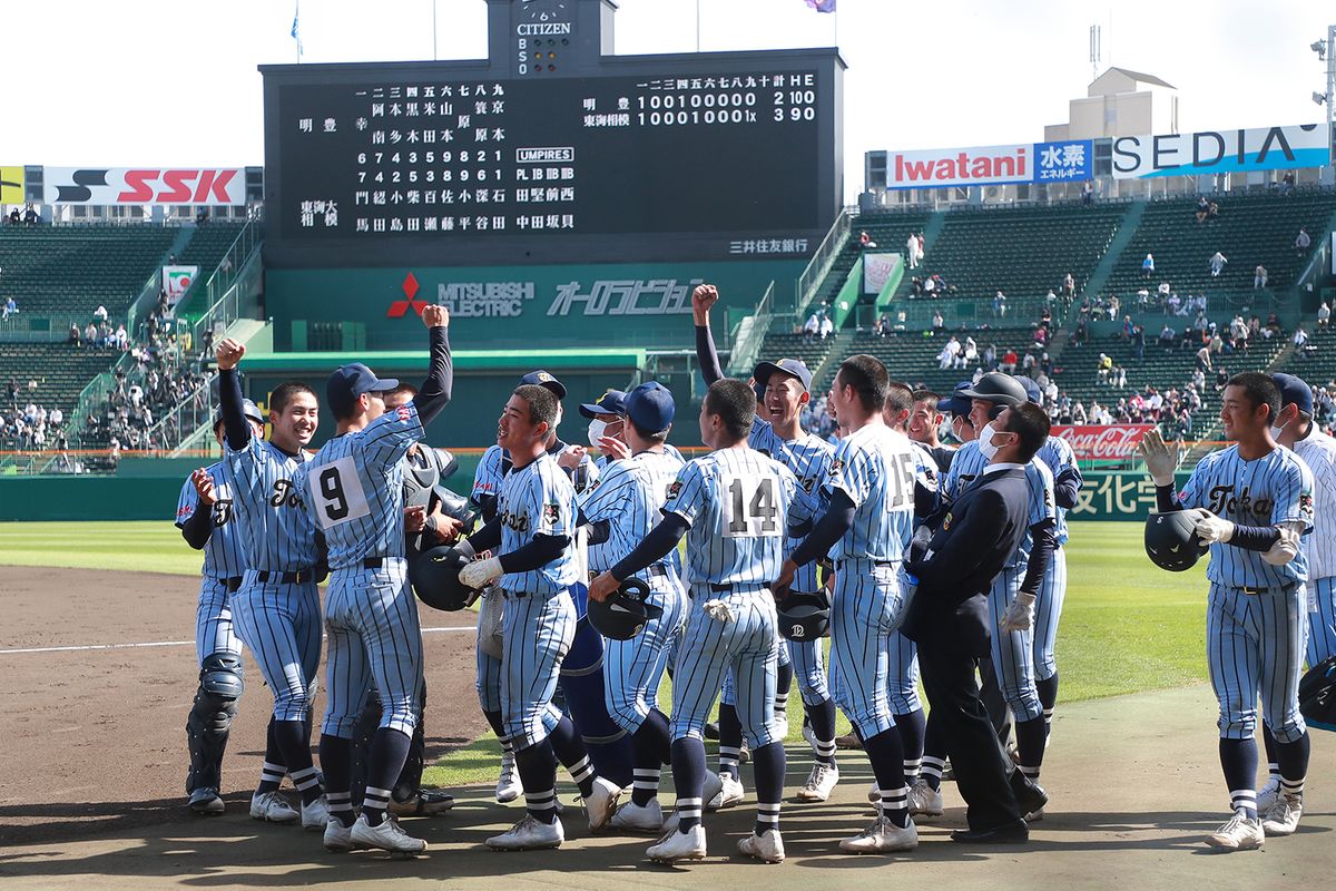 2021年4月1日 第93回選抜高等学校野球大会 東海大相模vs明豊=阪神甲子園球場 石田隼都(神奈川・東海大相模)。今春のセンバツ優勝投手。左腕から繰り出す最速146キロのストレートやスライダーなどを武器に同大会では2完封をマークした。夏は県大会の途中でチームがコロナ集団感染に見舞われ無念の出場辞退となった