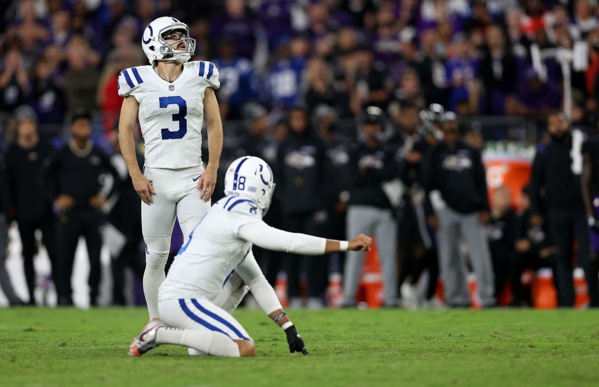 ◇レイブンズ31－25コルツ◆　第4Q、47ヤードのFGを失敗したコルツKブランケンシップ＝photo by Getty Images