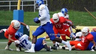 【IBM vs LIXIL】第2クオーター4分、IBMのDEブルックスがオフェンスに加わり、突進してTDを奪う