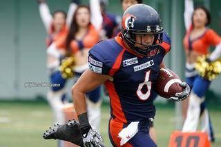 【ノジマ相模原 vs 富士ゼロックス】第3クオーター、ノジマ相模原WR佐藤がパスをキャッチして25ヤードのTDを決める