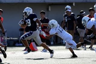 【アサヒビールvs電通】QB鈴木貴史からのパスをキャッチしたRBホッジスがランアフターキャッチで43ヤードのTD