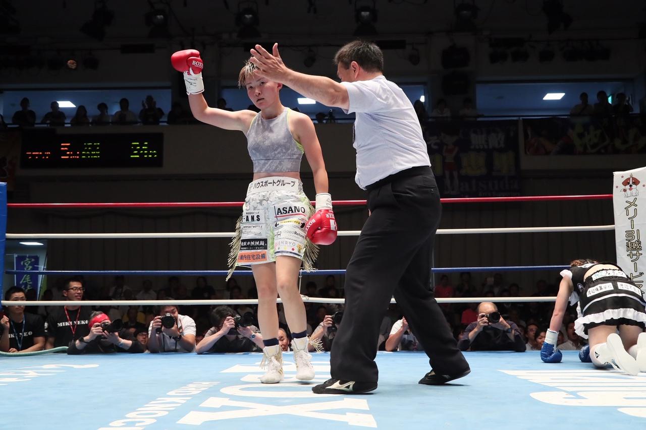 女子ボクシング】松田恵里、TKOで初防衛 善戦のモンブランみきを一撃で