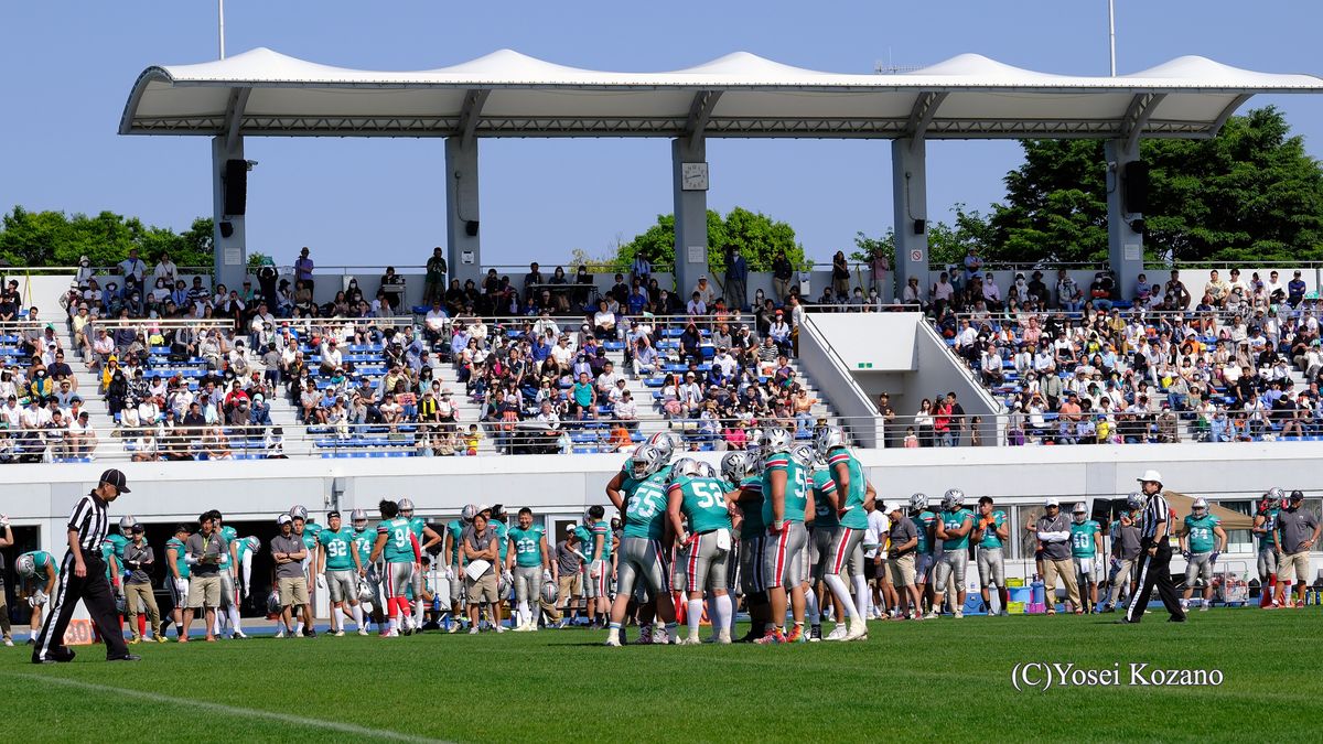 今春、初めてアメフトの試合を開催した海老名市では、富士フイルム海老名が秋にも2試合を開催する=撮影:小座野容斉