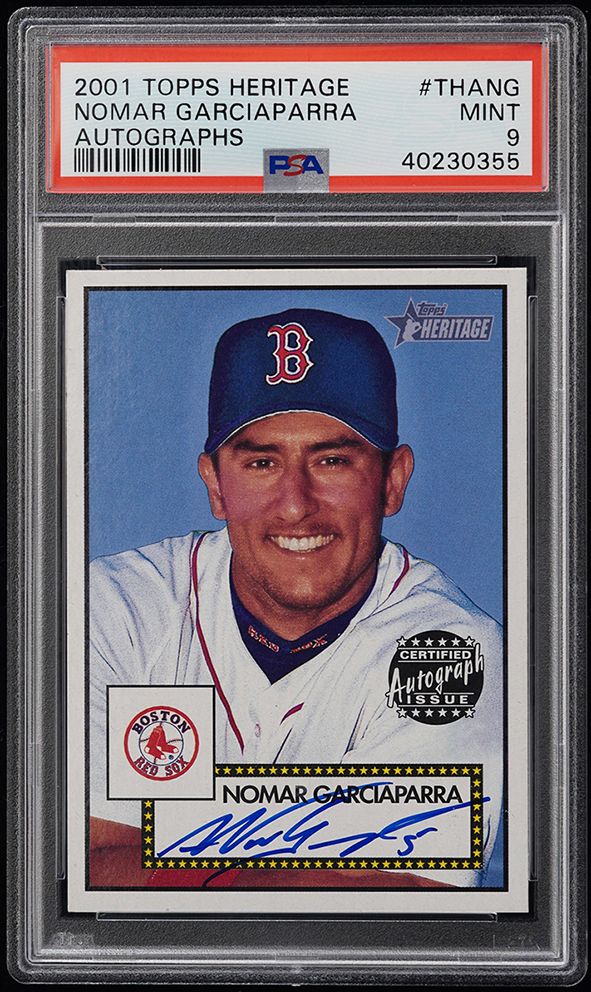 2001 TOPPS HERITAGE REAL ONE AUTOGRAPH Nomar Garciaparra PSA9