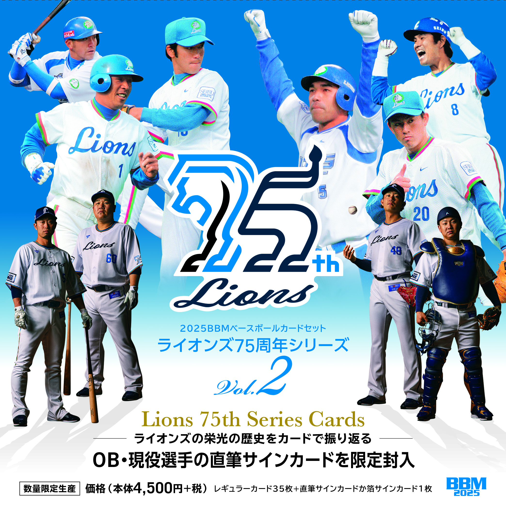 6.29「BBMベースボールカードセット2025 ライオンズ75周年 Vol.2