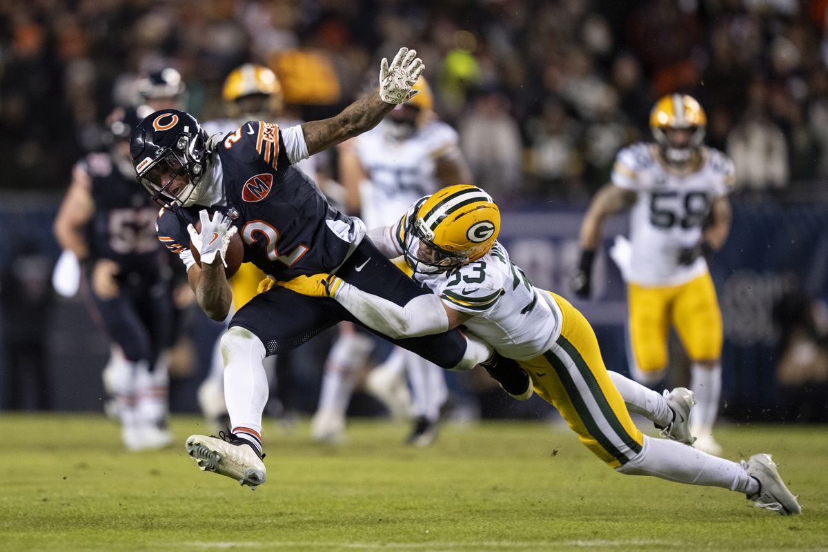 【ベアーズvsパッカーズ】ベアーズWRムーアが、QBウィリアムズからのパスをキャッチしファーストダウン＝Getty Images