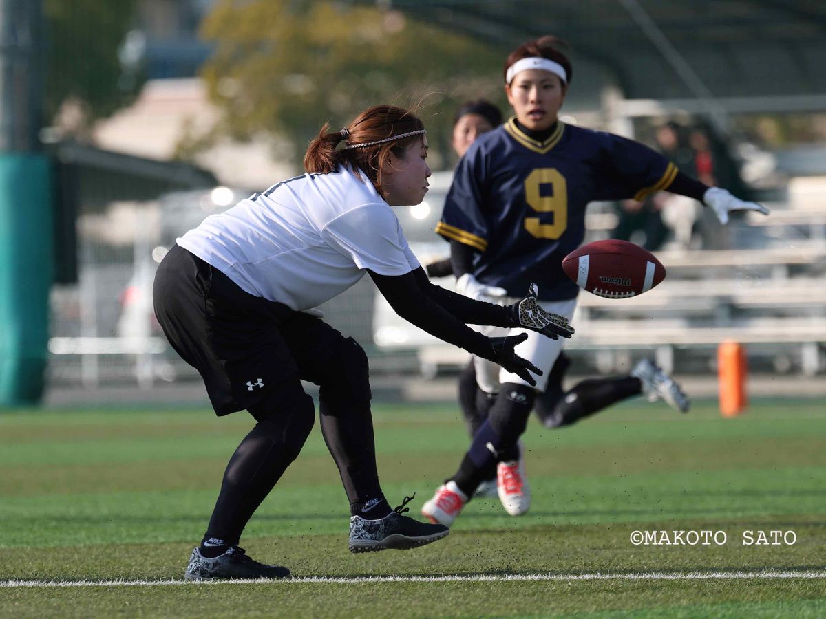  【第31回さくらボウル】敢闘賞の武庫川女子大GeNTLeBReeZe青柴佳奈選手  写真：佐藤誠