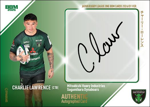 直筆サインカード　チャーリー・ローレンス（相模原DB）