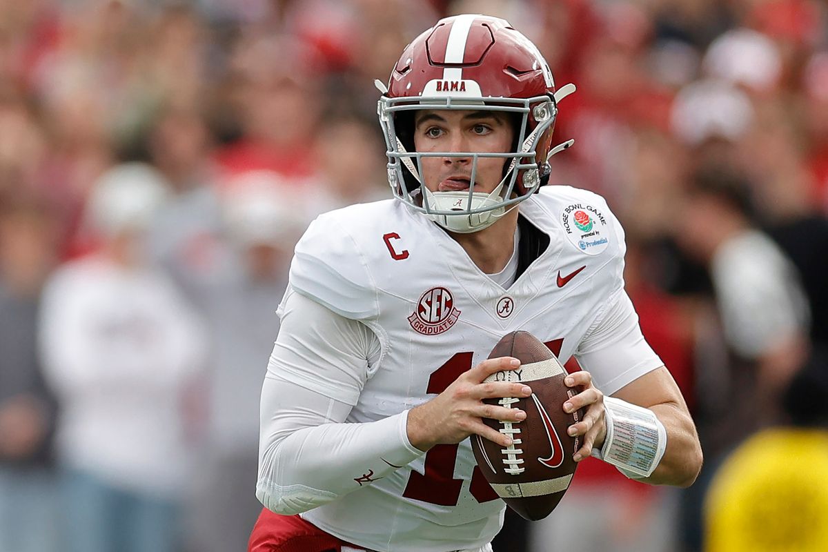 ラムズが1巡13位で指名した、QBタイ・シンプソン（アラバマ大）＝Getty Images