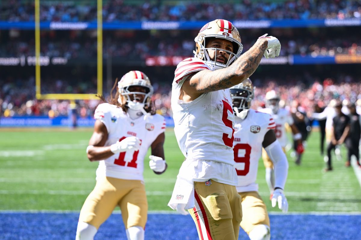 【49ers vs ラムズ】49ersに移籍してきたベテランスターWRエバンスがTDを決める=Getty Images