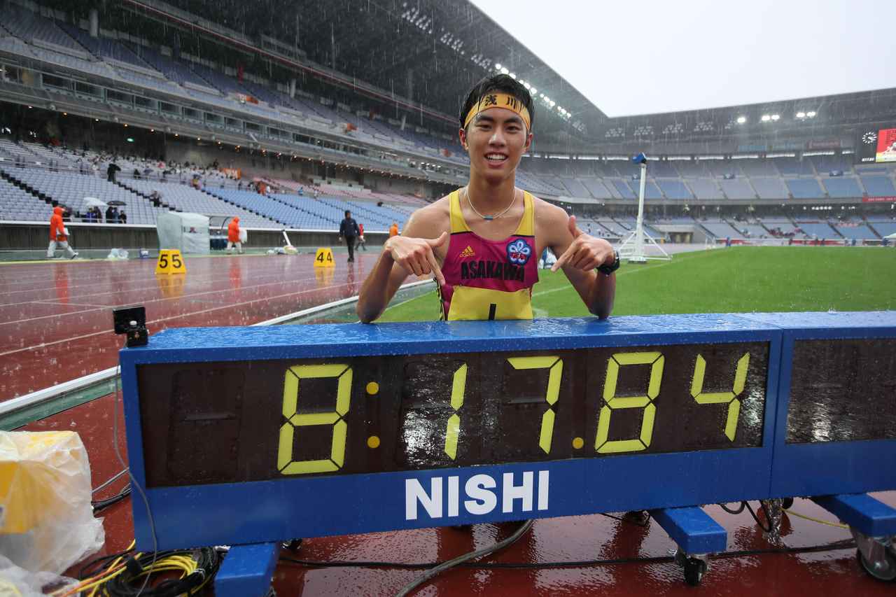 全日中二冠の石田洸介（浅川中3年） 3000mでも中学新記録を樹立